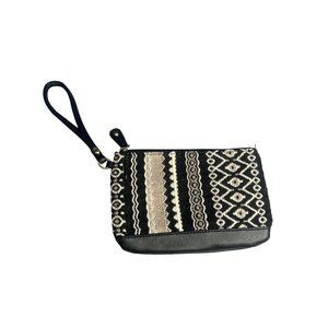 Maurice's Black And Cream Wristlet Women Bag